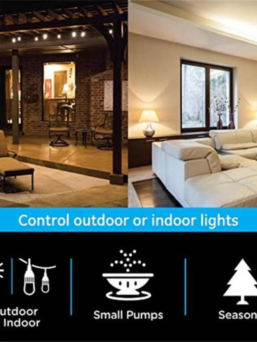 Indoor/Outdoor Weather Resistant Digital Plug-in Timer, Custom Presets